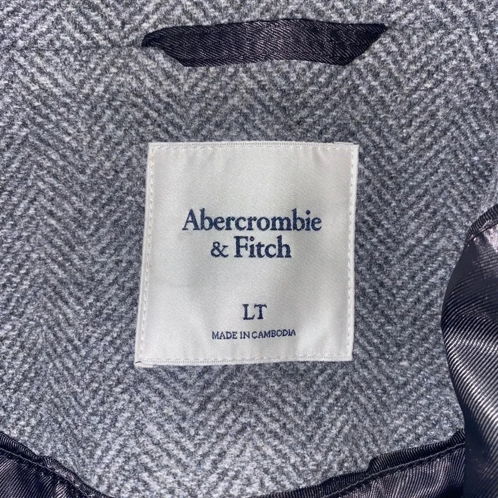 Abercrombie & Fitch Blazer Mens‎ LT Grey Herringbone Wool Blend Jacket 144J0861